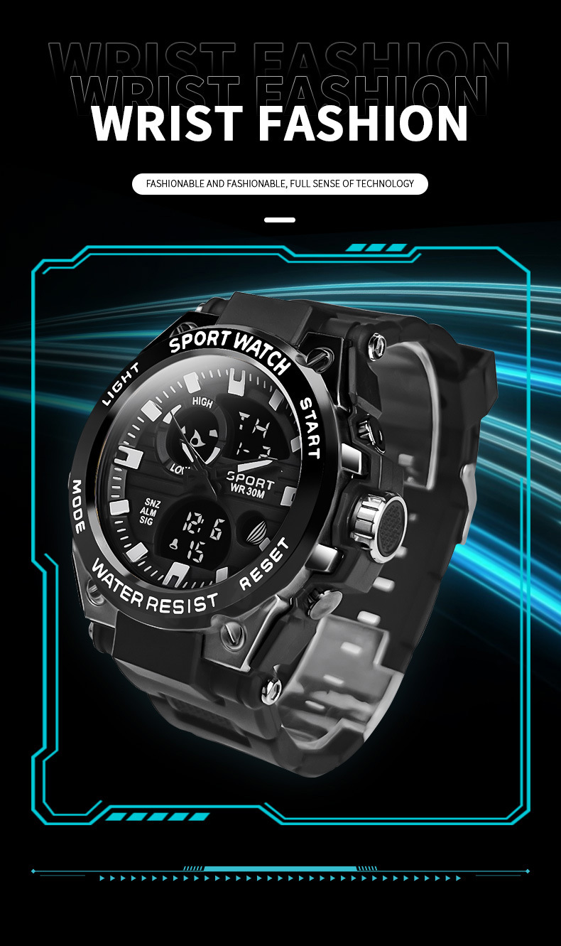 Men's Sports Watch Waterproof Electronic Multi-functional Led_voghion.com