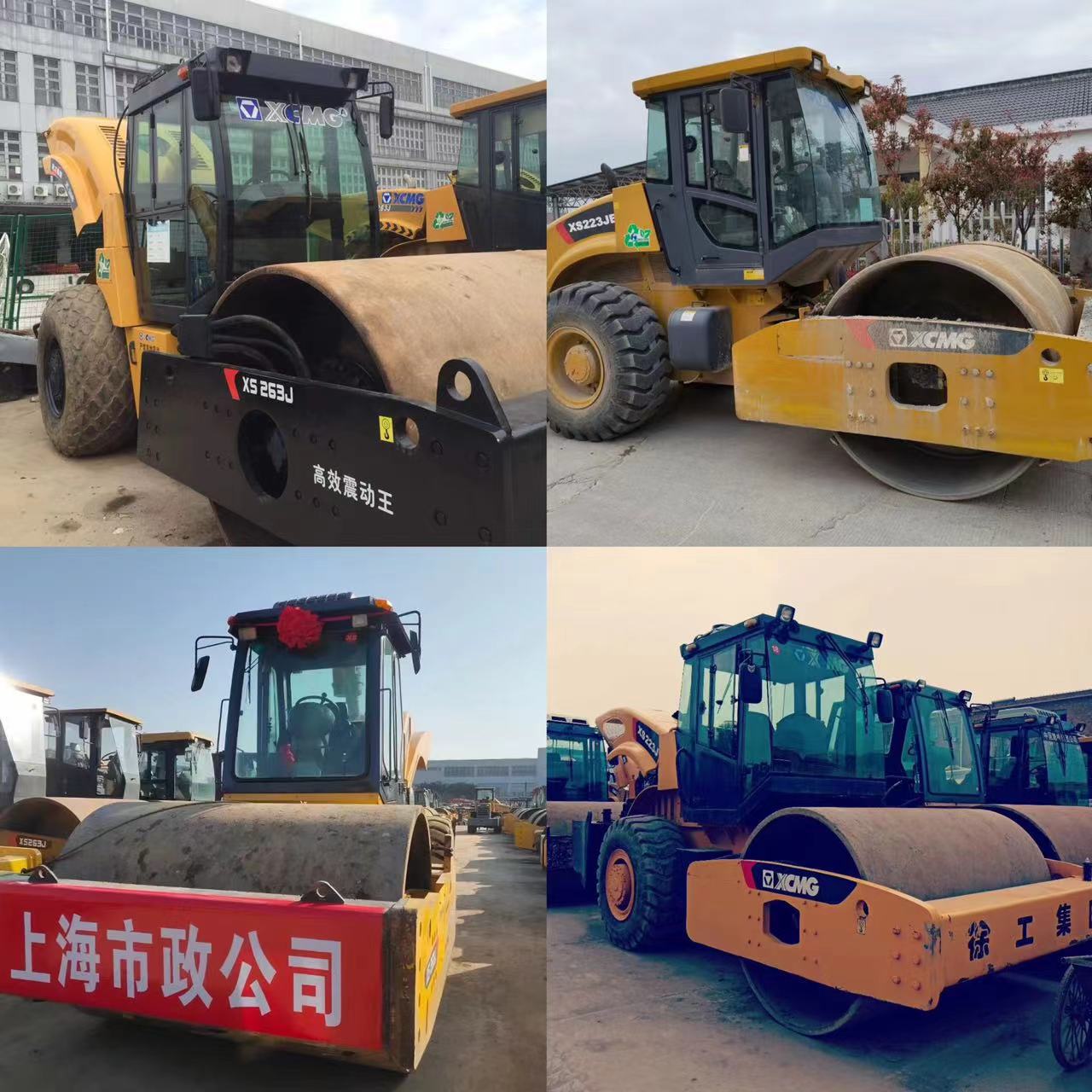 Mercado de exportación de rodillos de carretera de segunda mano de Jilin XCMG 22 20 26 XS223J263J Vibración de rueda de acero única