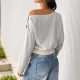 2025 Tiktok Autum Hot Sale New Letter Print Trendyy Sexy Slant Collar Short Navel-Baring Sweatshirt for Women