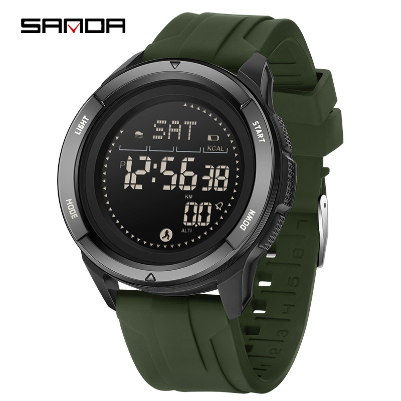 SANDA SANDA deportivo al aire libre reloj electrónico pedómetro brújula impermeable reloj de estudiante 2197