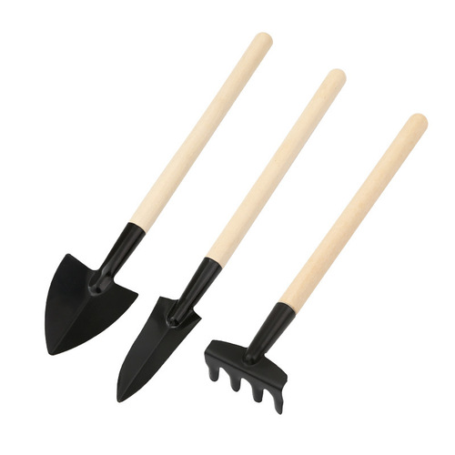 Three-piece set of gardening tools, mini garden tools, multi-function shovel rake, household plant flower loosening shovel