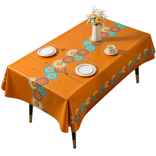 European classical PVC home tablecloth, trendy ambiance, waterproof and oilproof coffee table cloth, dropshipping one piece