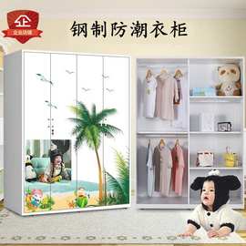 防潮家用卧室衣柜出租房现代简约经济推拉门组合移门衣橱带抽屉