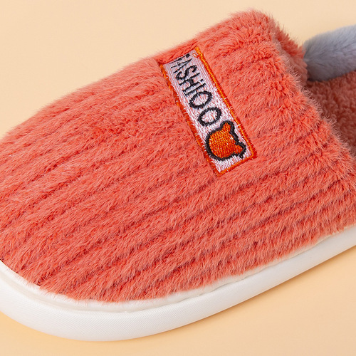 Men's Cotton Slippers Home Thick Sole Wear-Resistant Warm Indoor Plush Confinement Slippers Home Wholesale Coconut Shoes Women
