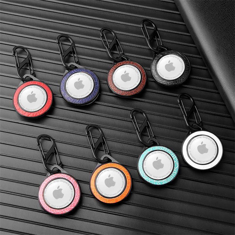 Applicable Airtag Protective Cover Apple Airtags Location Tracker Anti-lost Device Keychain Hard Shell Alligator Pattern
