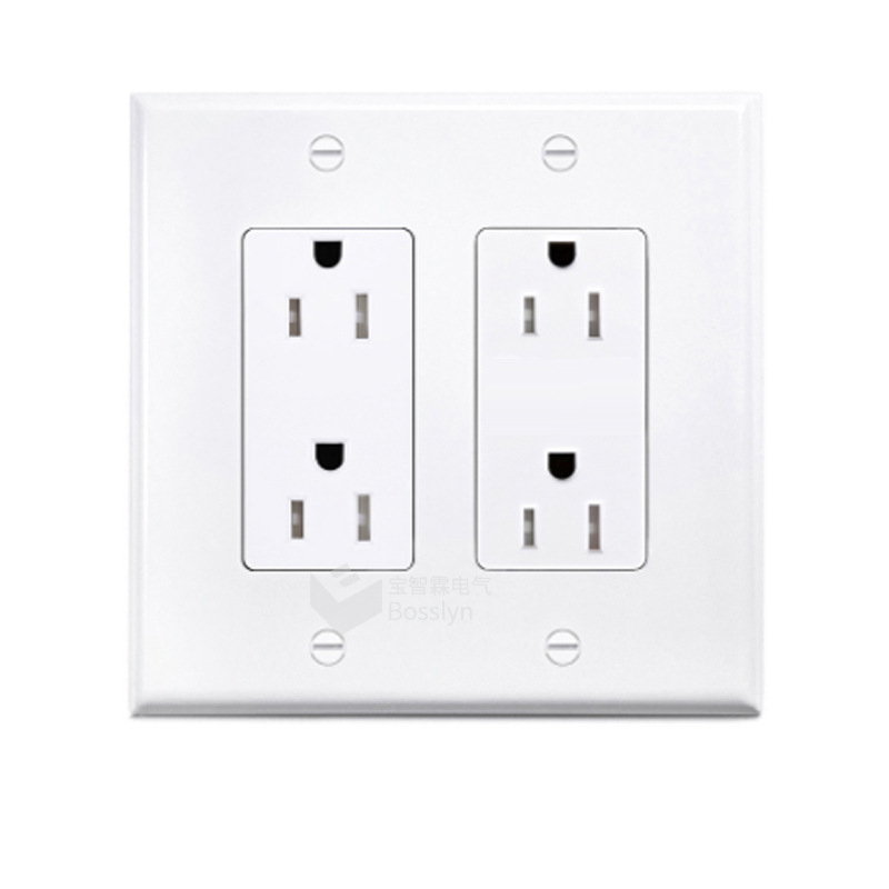 美标15A家用墙壁插座 两位美式插座面板 5-15R台湾日本电源插座