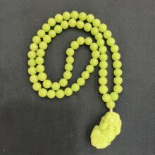 夜光貔貅夜明珠貔貅招财项链吊坠女款毛衣链脖子不掉色