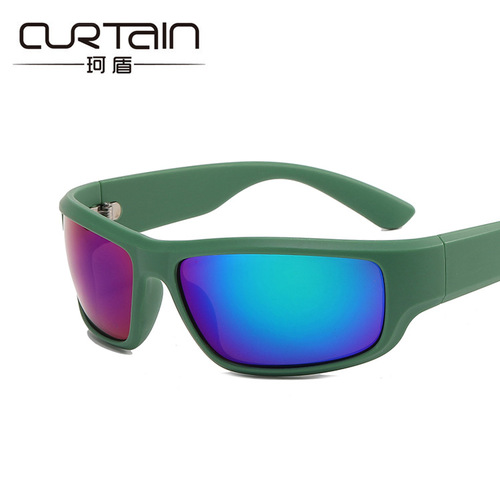 Retro sports sunglasses  new Y2K sunglasses street shooting ins internet celebrity same style sunglasses with concave shape for women