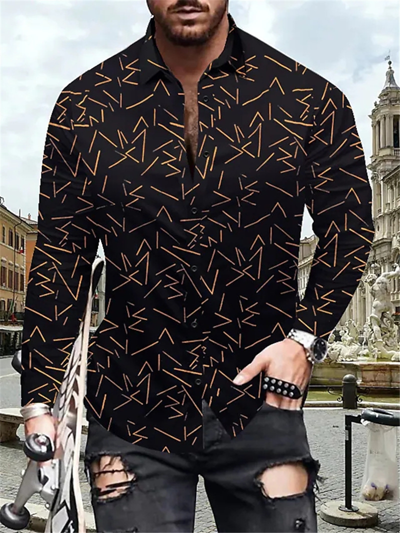 Comercio exterior transfronterizo 2023 nueva primavera y otoño camisa de manga larga para hombres moda 3D impresa camisa casual ventas directas de fábrica