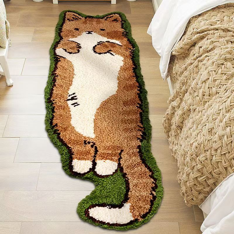귀여운 스타일 고양이 모양의 플러시 침실 카펫 거실 소파 담요 어린이 담요 방 미끄럼 방지 침대 옆 담요