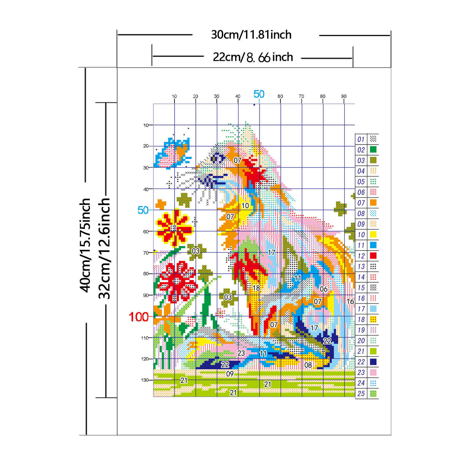 Artículos de venta al por mayor del fabricante para comercio exterior transfronterizo: Kit de bordado DIY de punto de cruz con diseños de mariposa, flor, gato y animales adorables. image 4