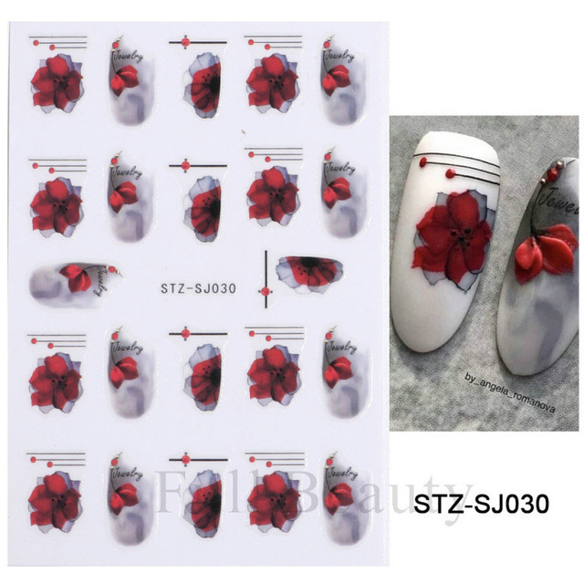 国境を越えた新しいネイルシールins3d花の箔押し線のバックゴム爪貼りネイルシール卸売りnail|undefined