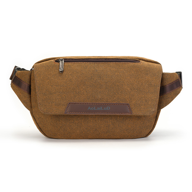 Vintage Canvas Wear-Resistant Shoulder Bag Casual Crossbody Men's Bag Outdoor Waterproof Canvas Laptop Bag Cross-Border Wholesale