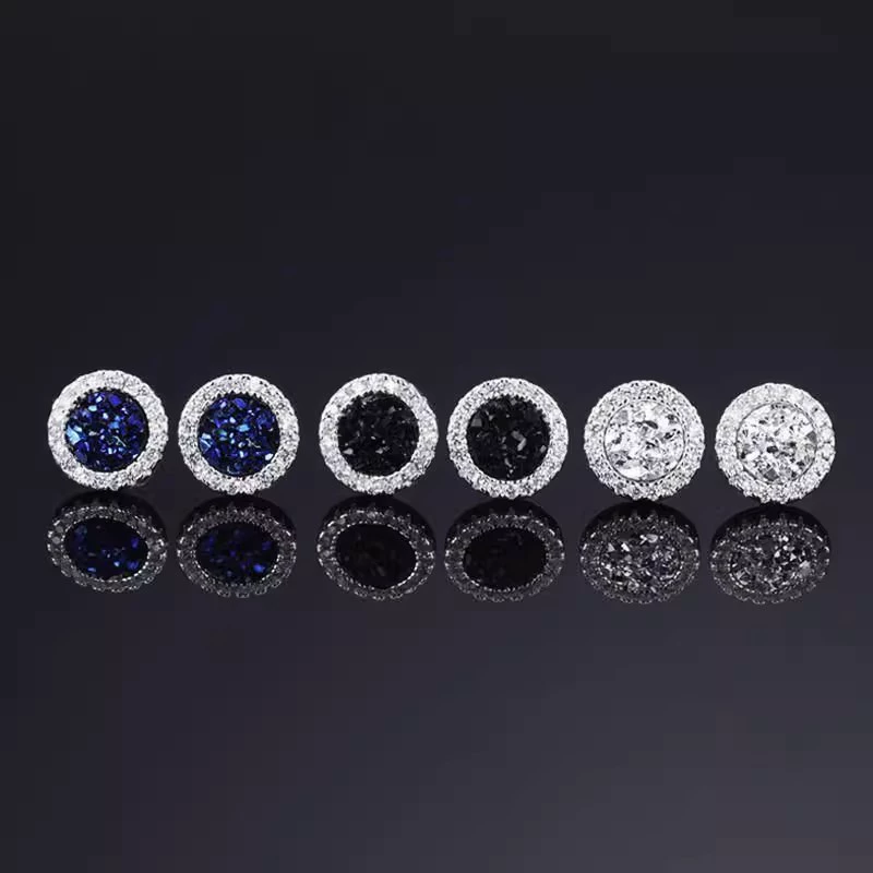 Хрустальные кластеры блестящие магнитные наушники зажимы для ушей, мужские приливы, легкая роскошь, высокий холодный ветер, темперамент, серьги без ушных отверстий, безболезненные серьги