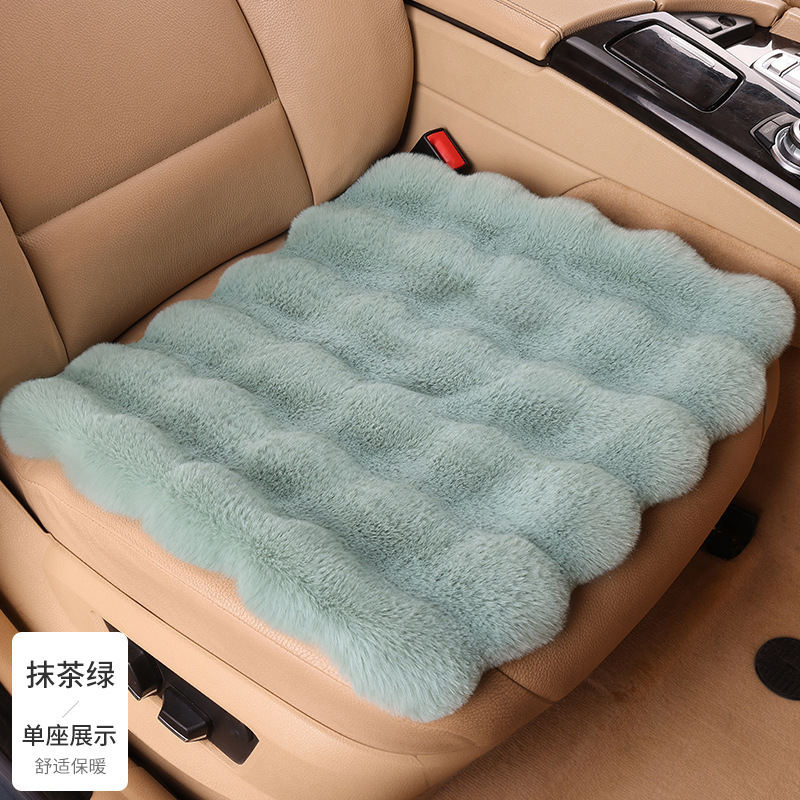 冬用の厚みのあるバブルぬいぐるみカーシートクッション、暖かく滑りにくく糸くずの出ない一体型シングルスクエアクッションシートクッションシートカバー|undefined
