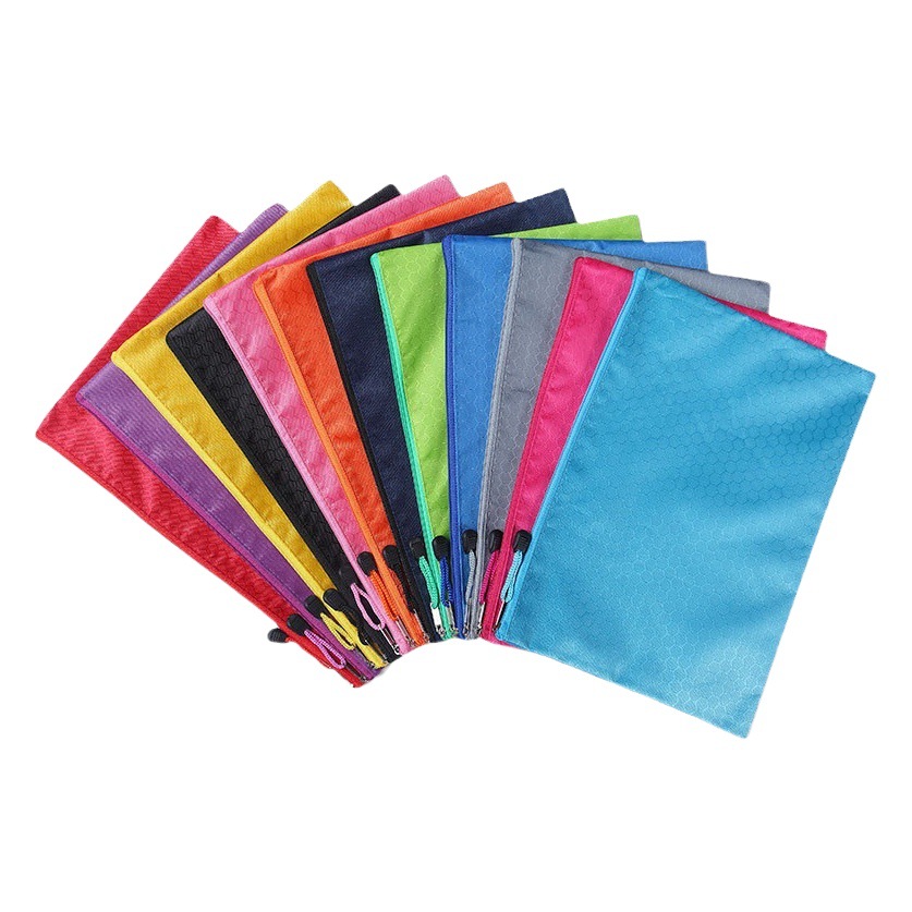 Canvas Office File Bag Waterproof Storage Bag Football Pattern Zipper Bag A4 File Bag Printed Logo Advertising
