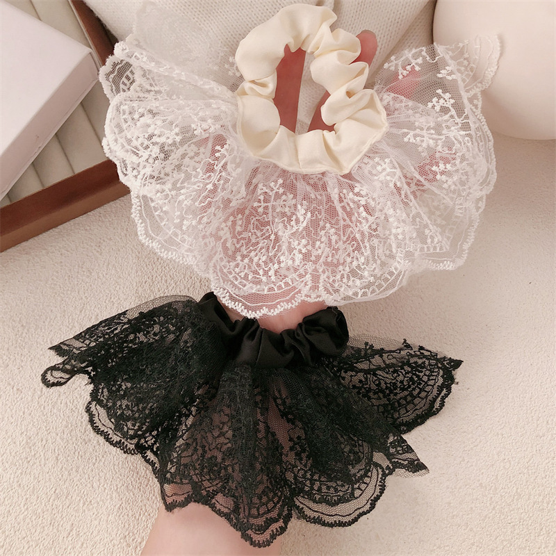 Falda de doble capa de gran tamaño, lazo para el cabello de intestino grueso, banda de goma para el cabello de mujer, cuerda para el cabello de niña Mori, cuerda para el cabello simple, accesorios para el cabello