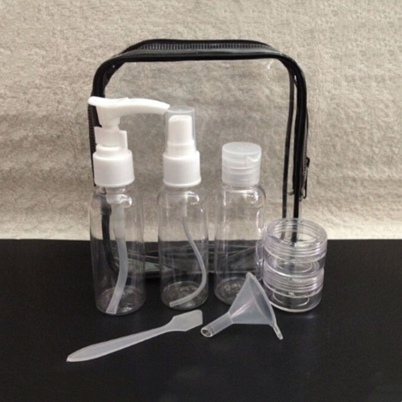 7件套旅行便携小空瓶喷雾瓶乳液按压瓶子喷壶化妆品分装瓶套装瓶