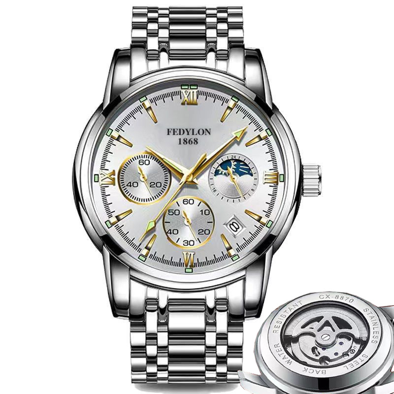 Reloj Fotilun 2024, nuevo modelo para hombre, reloj no mecánico, totalmente automático, resistente al agua, luminoso, moderno reloj de cuarzo para estudiantes.