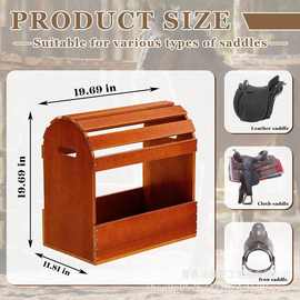 跨境木制马场马具收纳架置地式马具配件整理架实木马鞍支架