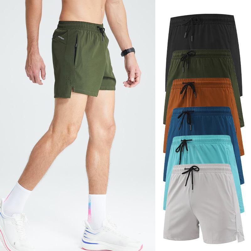 Pantalones cortos deportivos transfronterizos de secado rápido Pantalones deportivos de malla transpirables para hombres