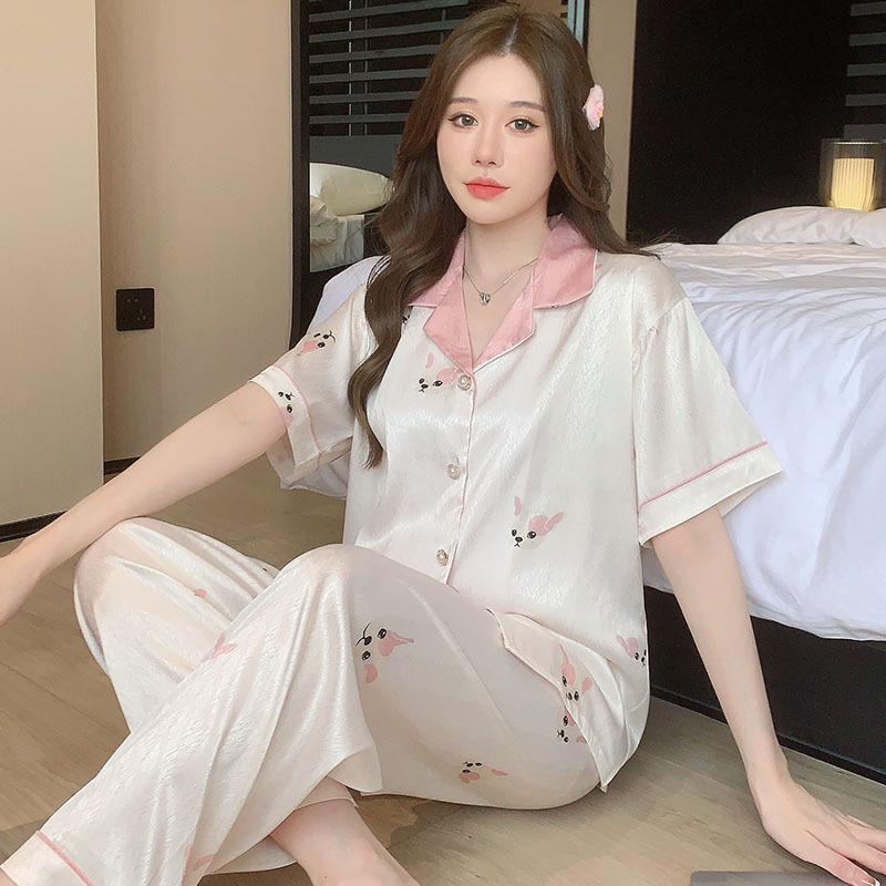 자카드 개 짧은 소매 바지