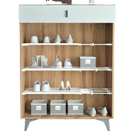 Wardrobe layered nail-free partition kitchen storage artifact dormitory bathroom retractable storage rack cabinet manufacturer direct sale