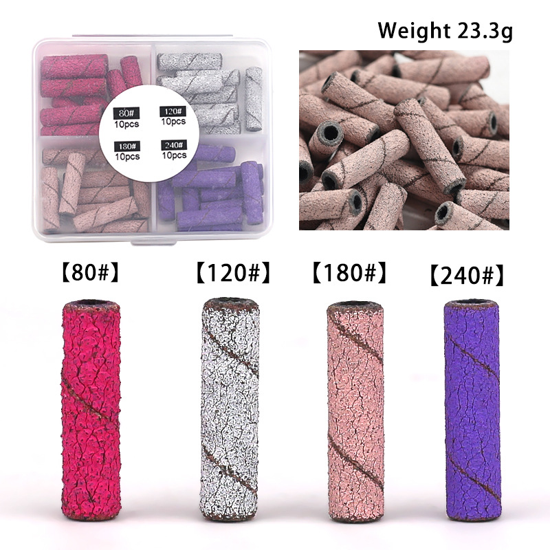 Unidad de arena de uñas de 20 mm alargada multiespecificación especial en caja y bolsa pequeña unidad de arena de uñas