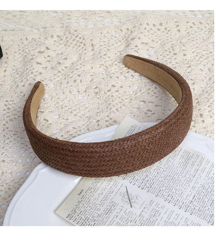 Retro, Simple Style Style Women's Retro Simple Style Solid Color Cotton And Linen Hair Band