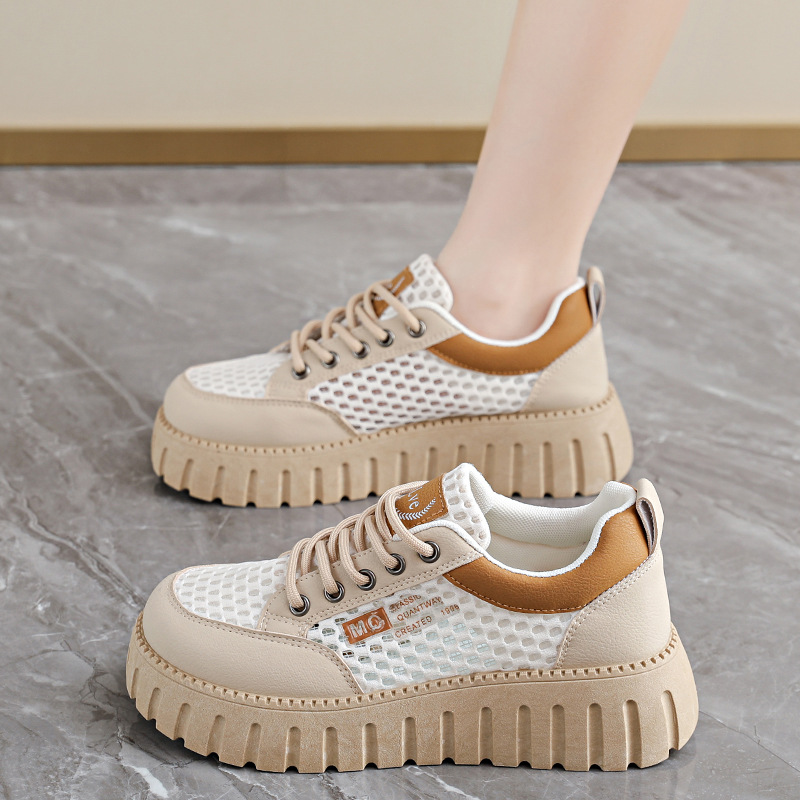 2026 zapatos de mujer de verano zapatos blancos de malla nuevos tipos coreanos ins estudiantes de alta ventilación zapatos de skate casuales deportivos image 7