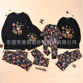 欧美亚马逊ebay跨境2023新款亲子装睡衣家庭圣诞套装家居服批发