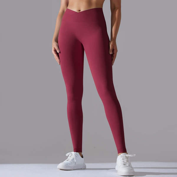 6627 Cross-Hip Trousers-Wine Red