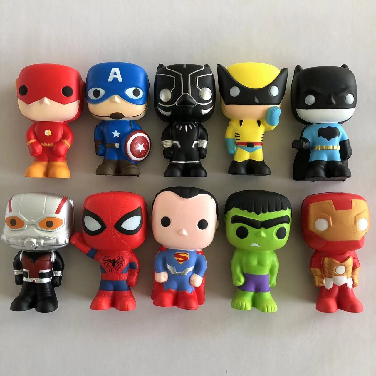 Squishy Marvel Heroes Superman Slow Rebound Spiderman Hulk Iron Man Pu Decompression Toy Set