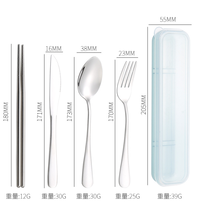Cuchillo y tenedor de cubierta de acero inoxidable transfronterizo cuchillo y tenedor de tres piezas hotel cuchillo y tenedor de filete de comida occidental conjunto portátil regalos