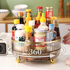 Light Luxury Rotatable Storage Rack for Kitchen, Multi-Functional Turntable for Seasoning Bottles & Condiments, Living Room Desktop Organizer Box
