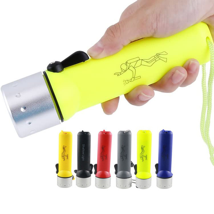 Cross-border diving plastic underwater cave waterproof remote lighting No. 5 battery powered diving flashlight wholesale