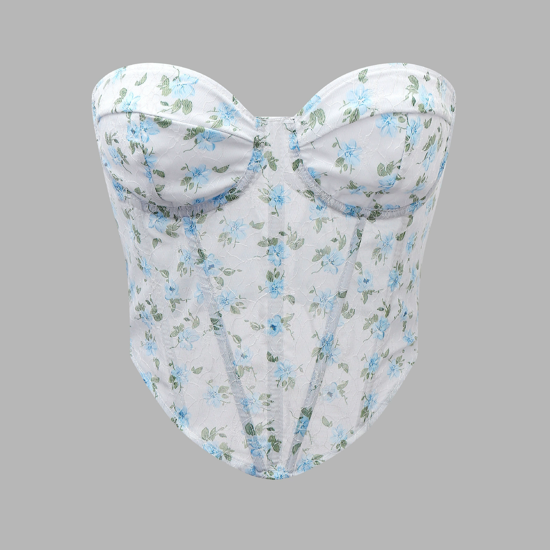 Кросс-бордерный экспорт: сексуальный корсет-жилет с цветочным ромбовидным узором, стальными кольцами на груди, косточками и шнуровкой в европейском и американском стиле для женщин LY032