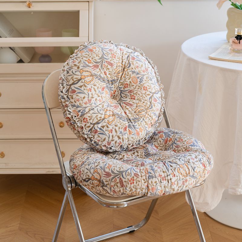 跨境爆款田园碎花毛绒馒头垫坐垫榻榻米垫椅垫子座垫餐椅坐垫柔软