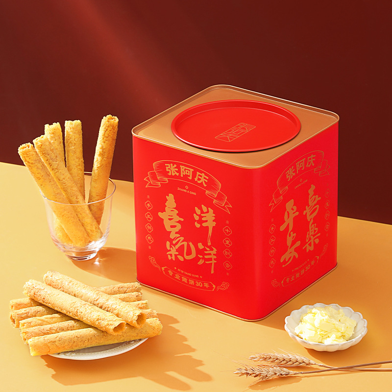 张阿庆奶油蛋卷桶装500克办公司休闲零食小吃节庆伴手礼组合系列