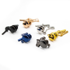 Belt Pin Round Brooch Chain Tie Clip Size British Style Retro Chain Brooch Suit Jacket Decorations