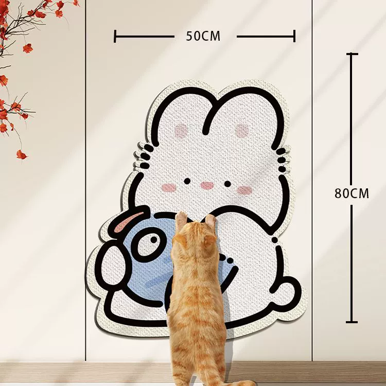 Self-adhesive protective wear-resistant sofa on wall, cat
