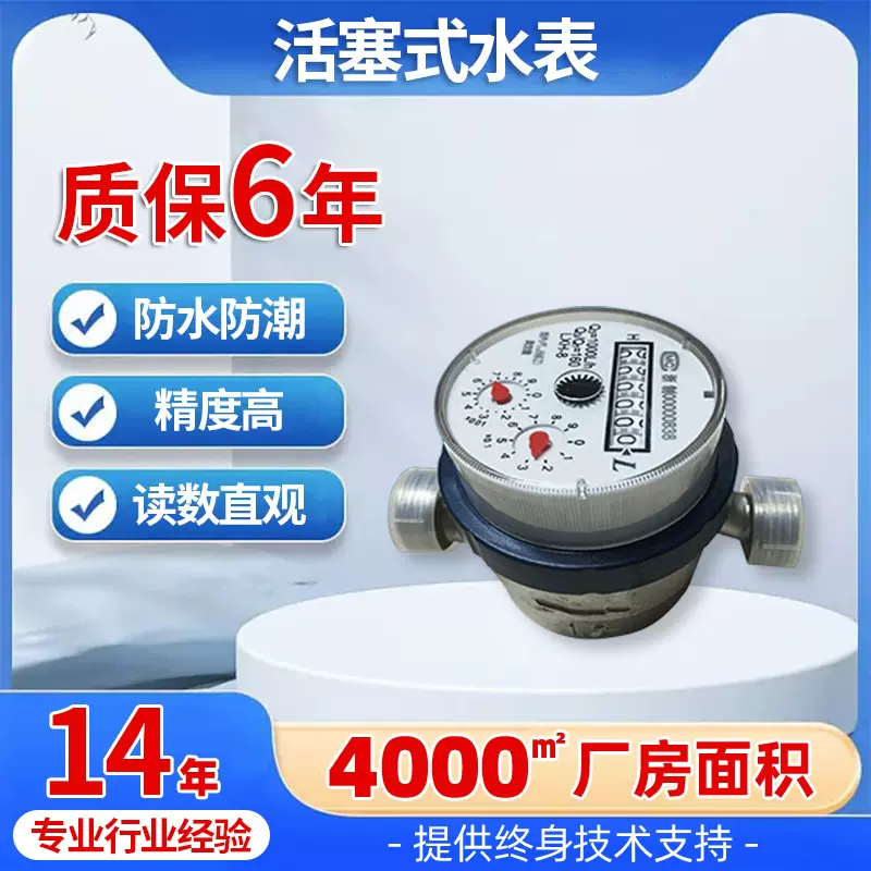 贝立欧容积式纯净水水表 便捷抄数防磁活塞式水表 直饮水冷水表