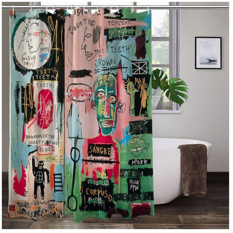 Graffiti Shower Curtain Abstract Art and Skull Design Cool Bathroom Decor Bath Curtain Waterproof Durable Fabric with Hooks Graffiti Shower Curtain Abstract Art and Skull Design Cool Bathroom Decor Bath Curtain Waterproof Durable Fabric with Hooks
