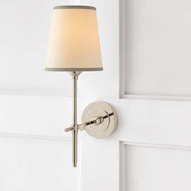 全铜美式壁灯轻奢现代简约时尚个性创意北欧餐厅卧室房间别墅布罩