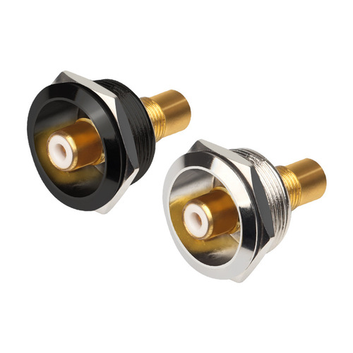 SETO ShengTuo Round Metal Welded Audio/Video RCA Straight-Insert Female Socket AV Base for 86-Cabinet D-Type Module