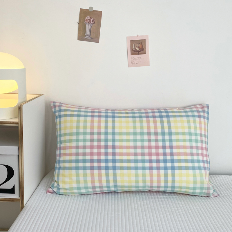 薄荷绿格 水洗棉