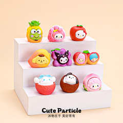かわいい無地の小さなフルーツかわいい人形ライブブロードキャストブラインドバッグ樹脂工芸品車のデスクトップ装飾品