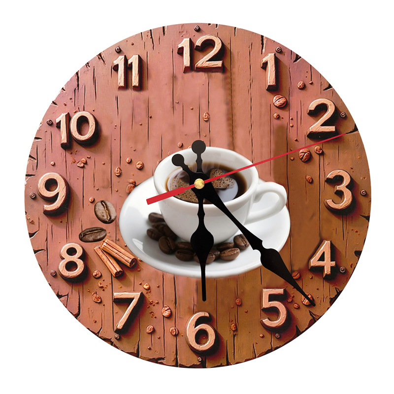 2D sin marco pintura flor reloj de pared redondo de 10 pulgadas reloj electrónico minimalista creativo hogar escaneo segundo reloj de venta caliente transfronteriza