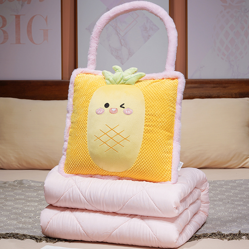 Cartoon Fruit Pillow colcha otoño invierno verano peluche caliente oficina de gran capacidad siesta cojín multipropósito colcha de aire acondicionado