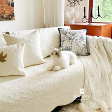 蔓越家春日莺花高级感全棉沙发垫客厅通用沙发套罩巾纯棉坐垫子